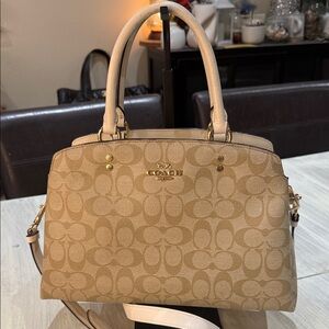 Coach Beige Signature Satchel